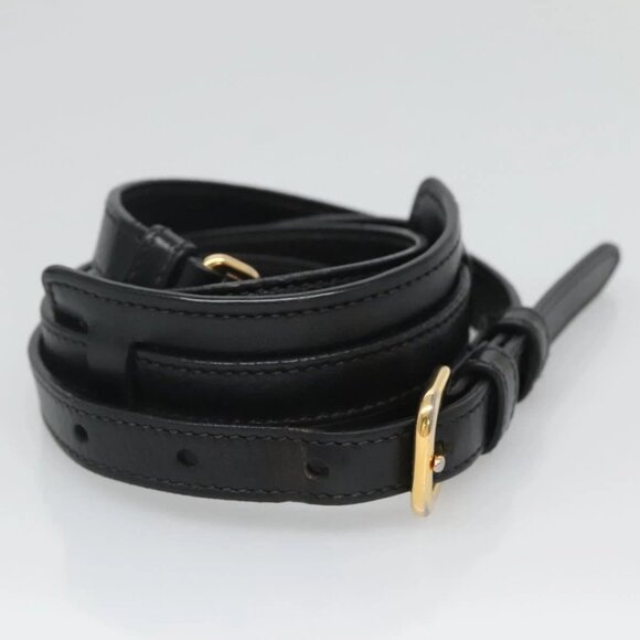 PRADA Hand Bag Canvas 2way Black Gold Auth - Picture 9 of 16